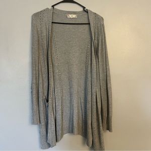 Gray pink rose cardigan - size medium